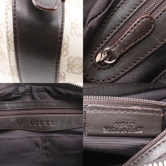 LOEWE Sender Tote Bag anagram Handbag beige canvas Women - Picture 9 of 12